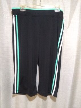 made for life Black  Capri Pants with Mint And  White Trim